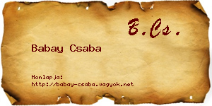 Babay Csaba névjegykártya