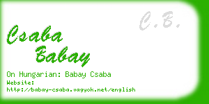 csaba babay business card